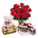 buy rose bear cake with chocolate to philippines