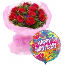 Send Anniversary Flower with Balloon to Philippines