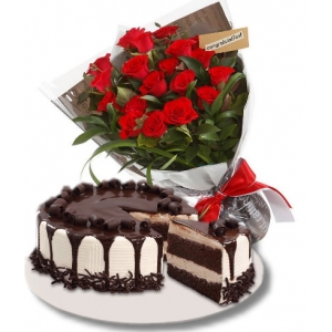 12 red roses with tiramisu cake to philippines