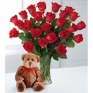 24 roses vase with bear send to philippines