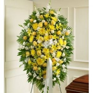 Funeral Yellow Standing Spray