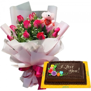 send flower with cake to makati