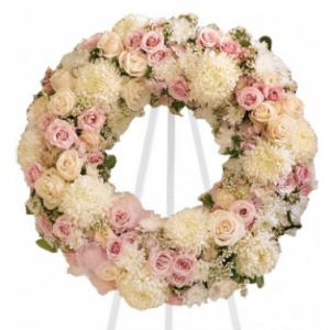 For the Love of White and Pink Wreath