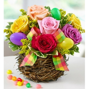 mix roses with easter egg