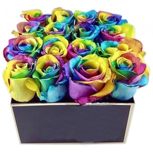 send 16 pcs rainbow roses in bouquet to philippines