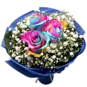 send rainbow roses in bouquet to philippines