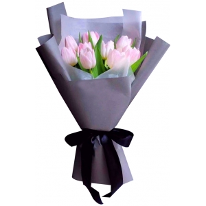 light pink tulip bouquet to philippines
