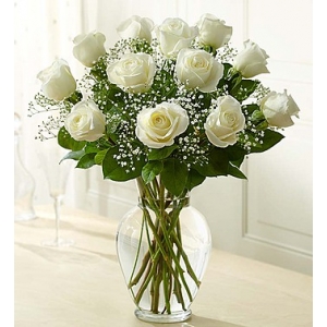 Premium Long Stem White Roses