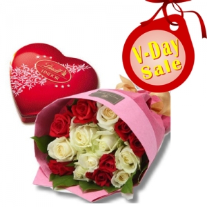send mixed roses bouquet with lindt chocolate to philippines