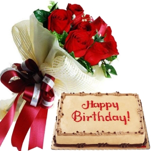 buy red roses bouquet with cake to philippines