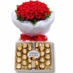 send 12 red roses with ferrero rocher to philippines