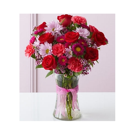 buy roses with seasonal flower vase philippines