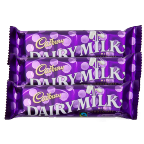 Send Cadbury Dairy Milk. 3 Bars. 30g and 15g Each to Philippines