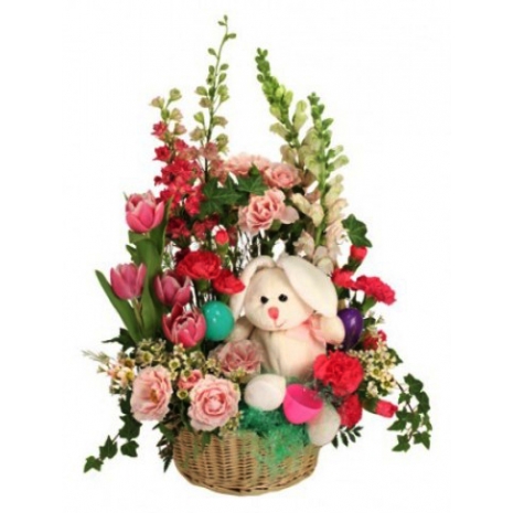 spring flowers easter  basket