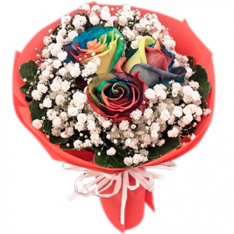 Send Rainbow Rose 3pcs to Philippines