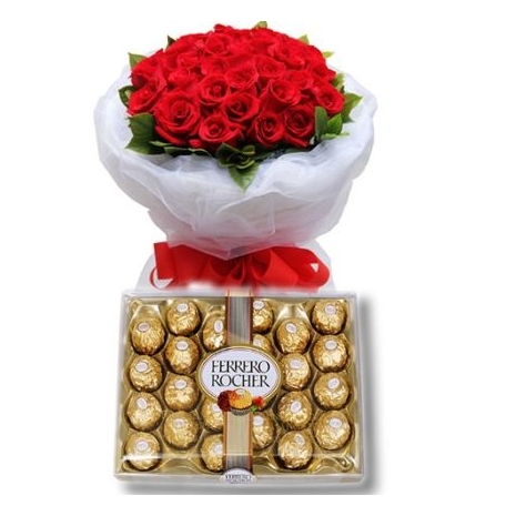 send 12 red roses with ferrero rocher to philippines