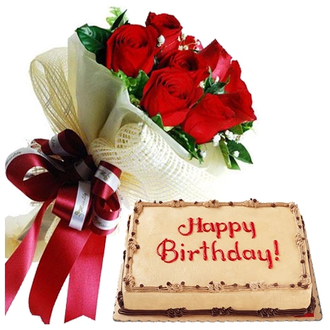 buy red roses bouquet with cake to philippines