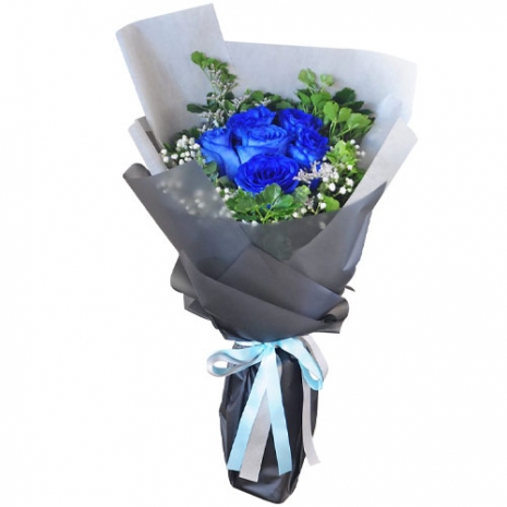 6 pcs of Blue Roses in a Bouquet to Philippines | Delivery 12 pcs of ...
