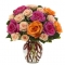 18 Assorted Mixed Color Roses in Vase