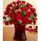 36 Red Roses in Vase with Greenery
