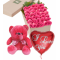 36 Pink Roses Box,Red Bear with I Love u Balloon