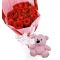 Send 24 red roses with small bear to philippines