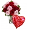 Send 12 pink & red rose vase with love you balloon to Philippines