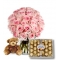 Send 24 Pink rose vase ferrero chocolate box with Small Bear to Philippines