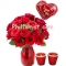 24 Red Roses Vase,Candles w/ Love You Balloon to Philippines