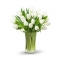 12 White Tulips with Free Vase