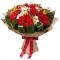 12 Red Gerberas with Seasonal Blooms