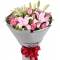 12 Pink Roses with 1 Stem Lilies
