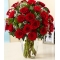 24 Red Roses in Vase with Greenery